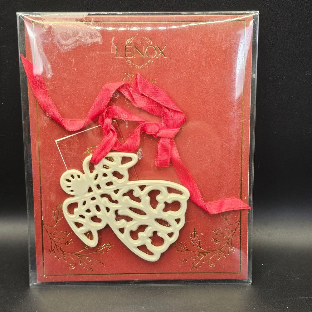 Lenox Charms Pierced Angel Ivory China Ornament Holiday‎ Gift Charm